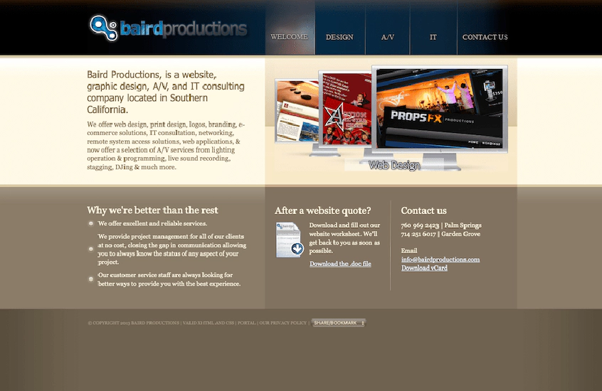 Baird Productions Slide 1